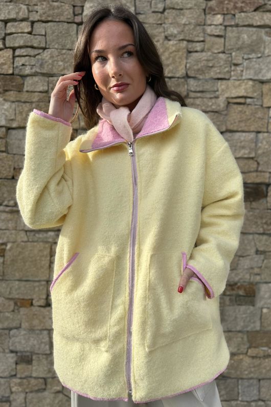 Beach Walk Fleece Jacket Lemon